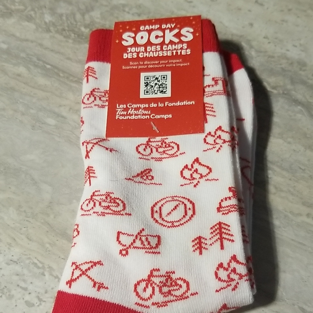 2022 Tim Hortons Camp Day Socks New